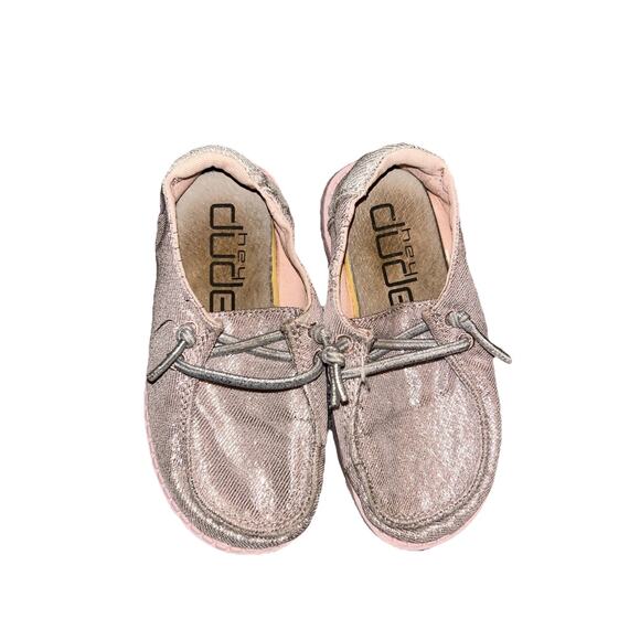 Hey Dude Sparkle Shoes Pink Glitter Size Toddler K8 - Picture 2 of 8